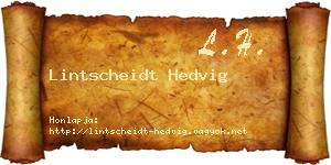 Lintscheidt Hedvig névjegykártya